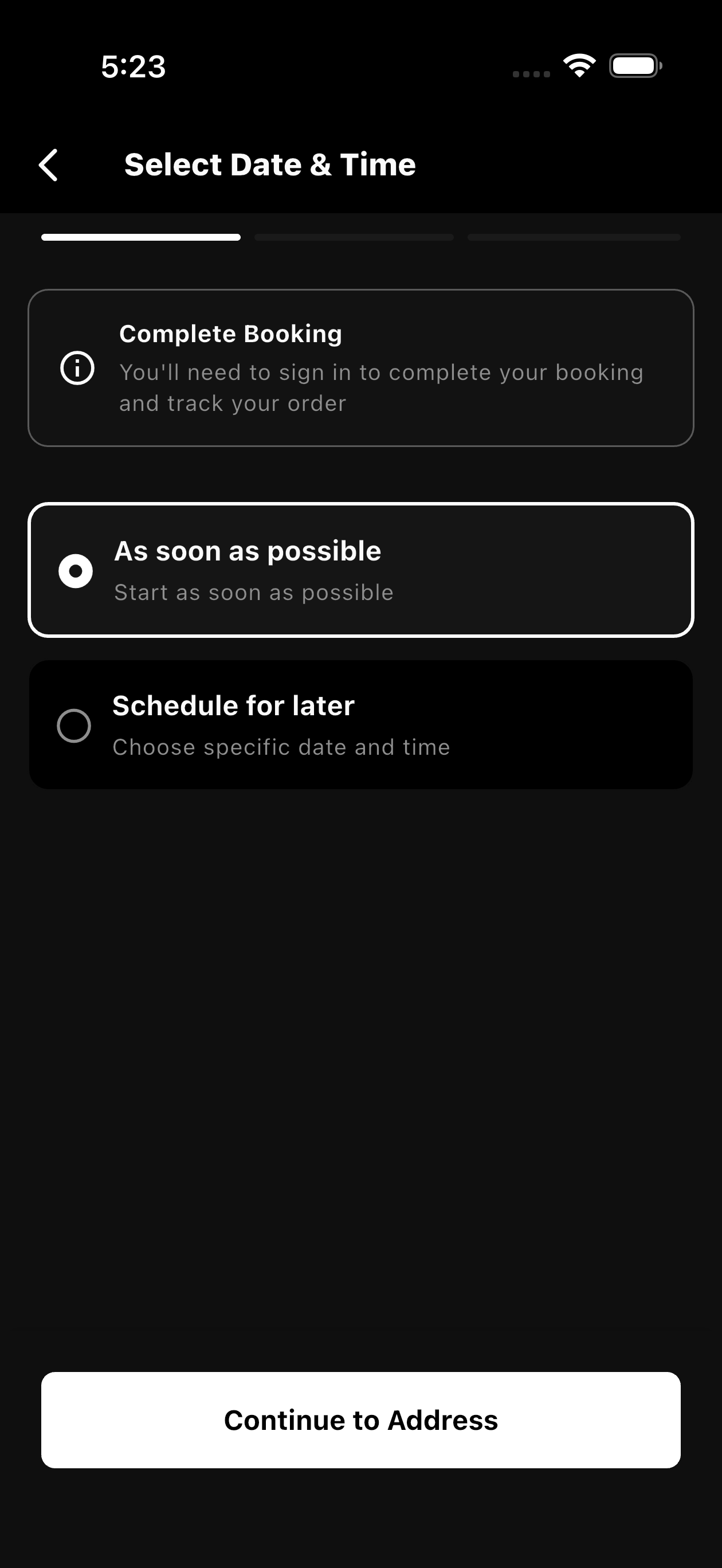 NZwash app booking screen
